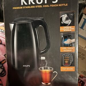 Krups Black Stainless Steel Electric Kettle.NWT